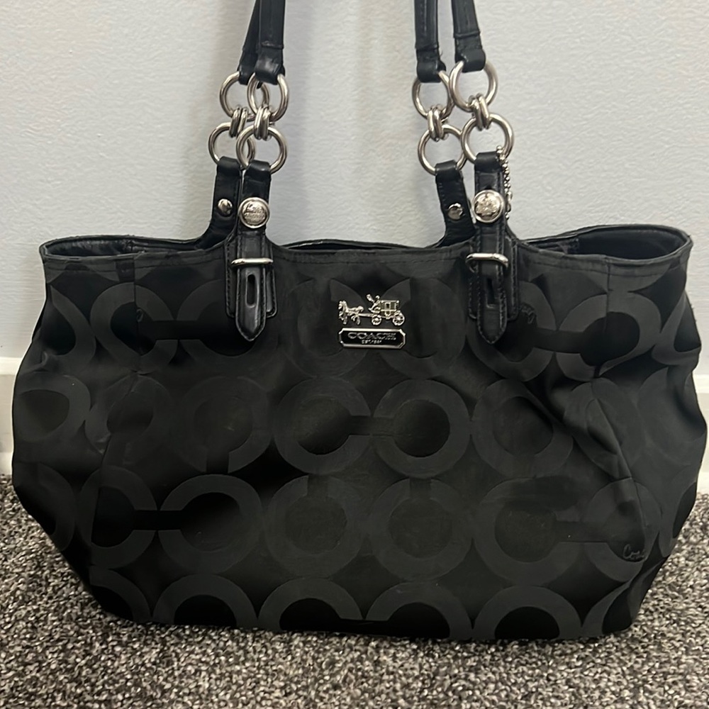 Coach Black and Silver - Purple Inside Shoulder Bag